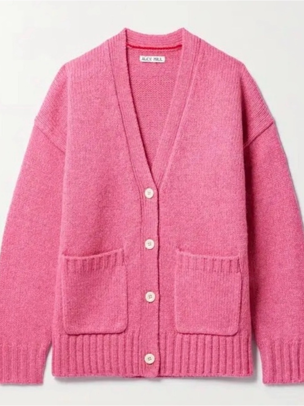 Alex Mill Pink V-Neck Pocket Button Cardigan